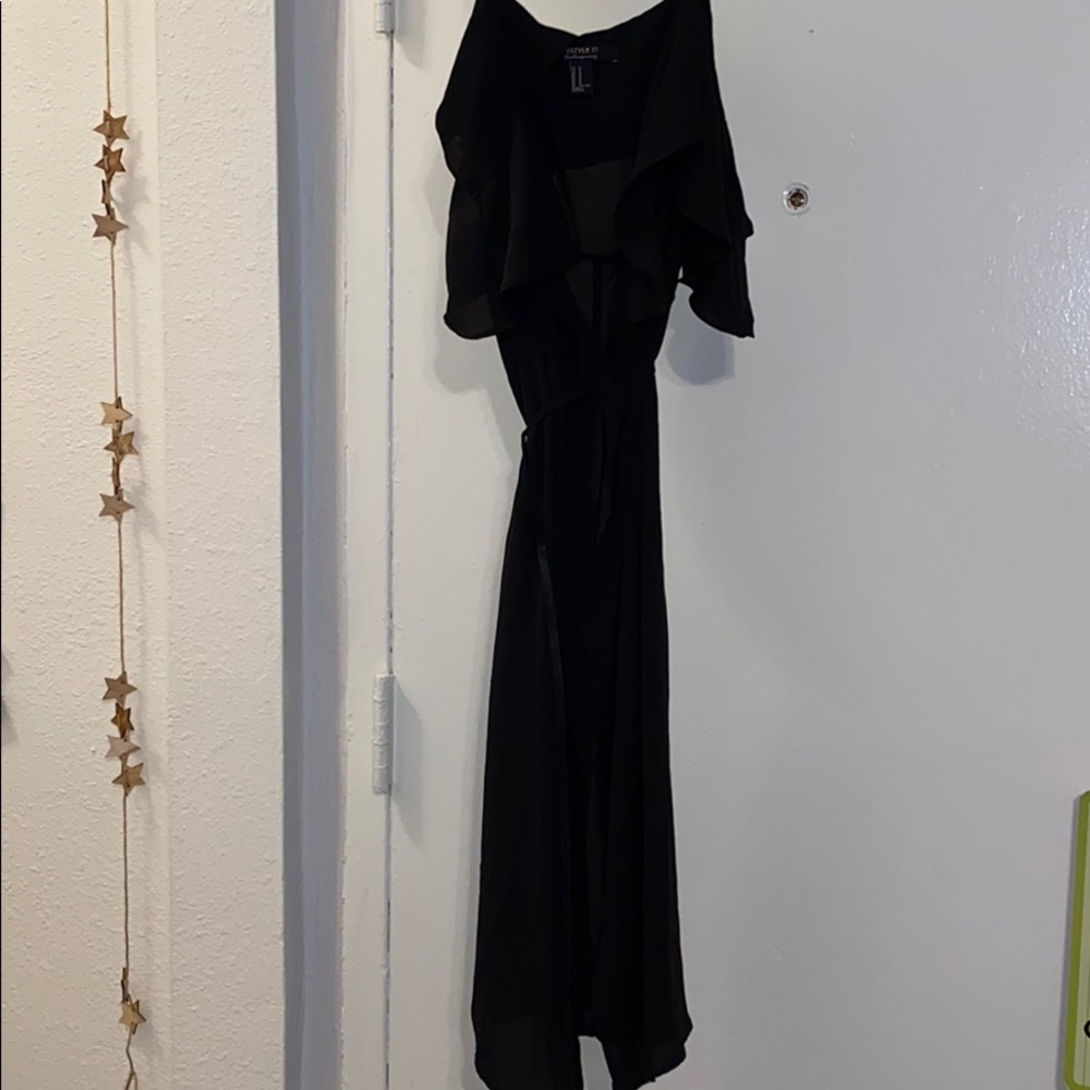 Off The Shoulder Ruffled Wrap Dress